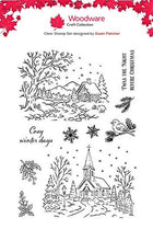Woodware A6 Clear Stamp Set - Silent Night Cottage