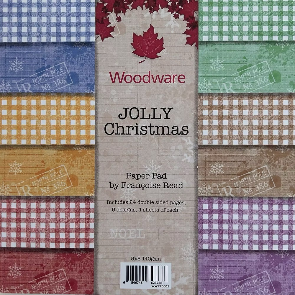 Woodware 8 x 8 Paper Pad - Jolly Christmas