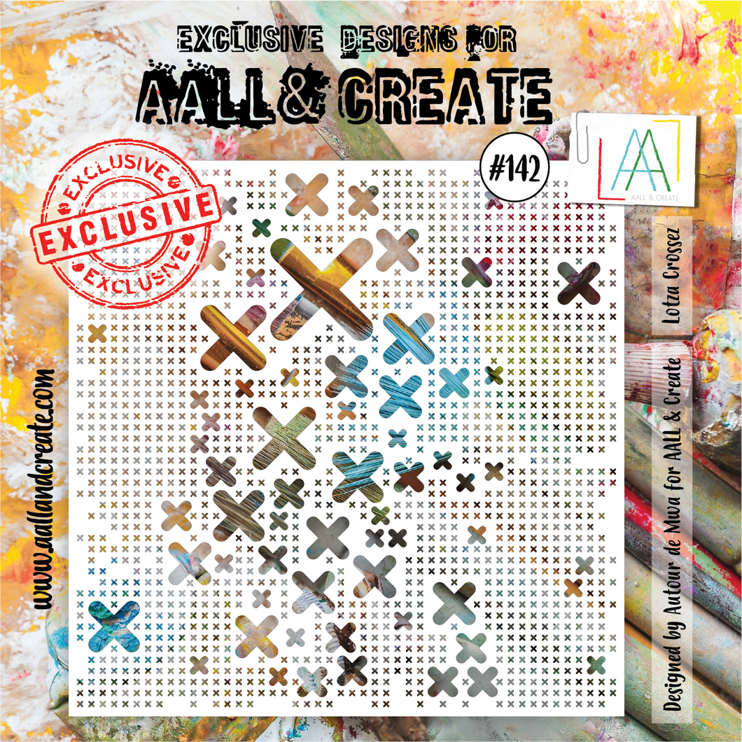 AALL & Create 6 x 6 Stencil #142 - Lotza Crossez