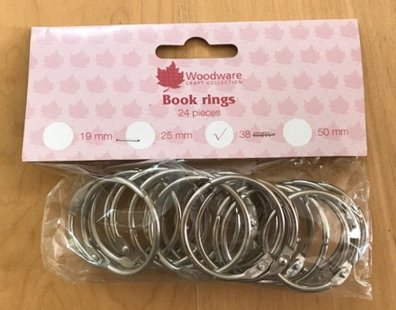 Woodware Book Rings - Silver 38mm Pack of 24