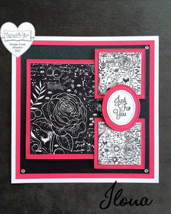 Phill Martin Sentimentally Yours A5 Stamp Set - Spectacular Squares Rose Medley