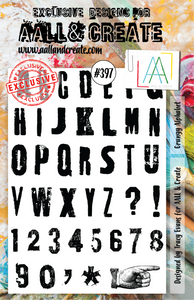 AALL & Create A5 Stamp Set #397 - Grungy Alphabet