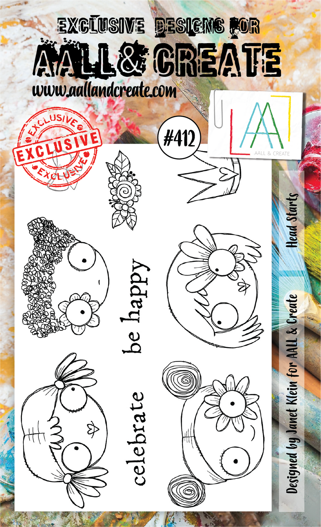 AALL & Create A6 Stamp Set #412 - Head Starts