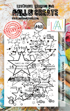 AALL & Create A7 Stamp Set #468 - Scripted Stars