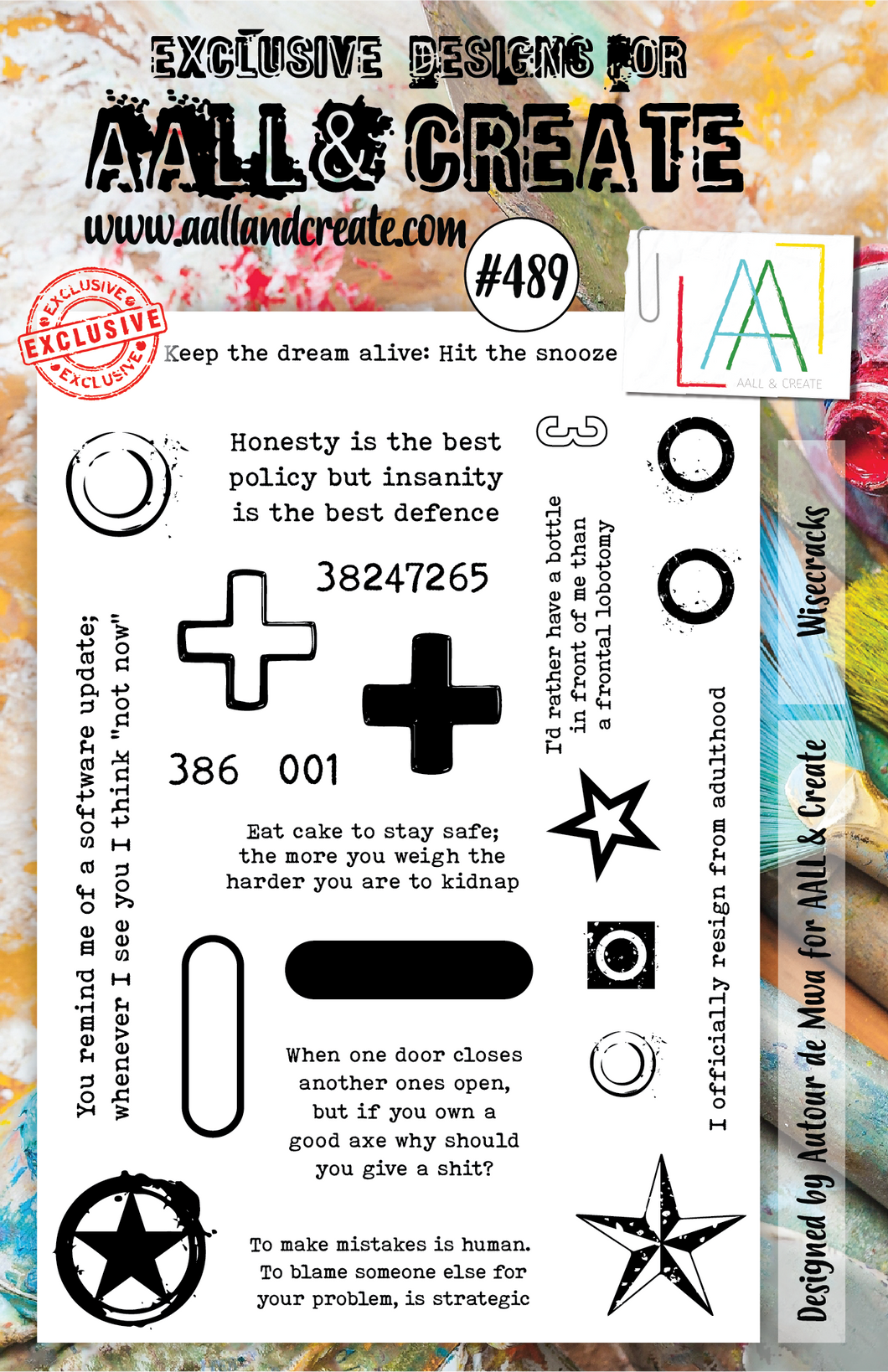 AALL & Create A5 Stamp Set #489- Wisecracks