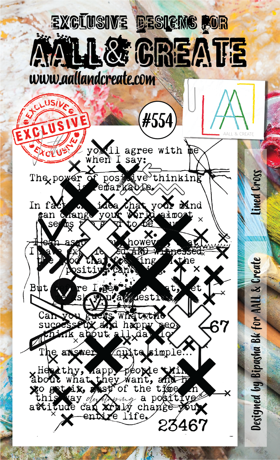 AALL & Create A6 Stamp Set #554 - Lined Cross