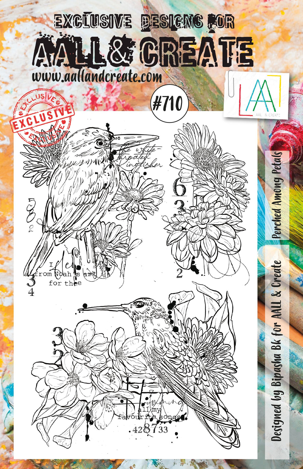 AALL & Create A5 Stamp Set #710 - Perched Among Petals
