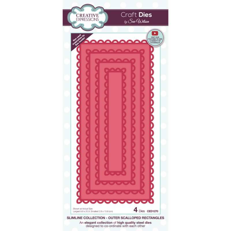 Dies by Sue Wilson - Slimline Collection Outer Scalloped Rectangles