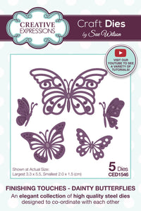 Dies by Sue Wilson - Finishing Touches : Dainty Butterflies