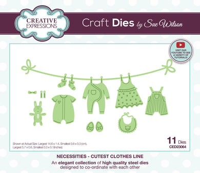 Dies by Sue Wilson Necessities- Cutest Clothes Line