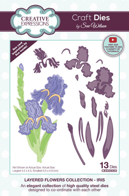 Dies by Sue Wilson - Layered Flowers Collection : Iris