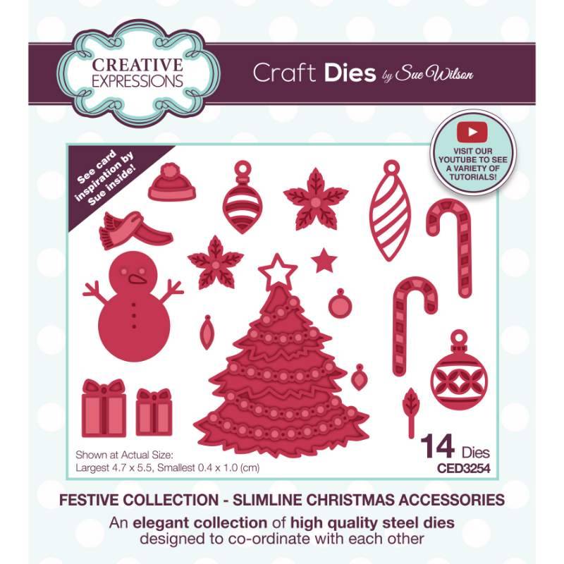 Dies by Sue Wilson - Festive Collection Slimline Christmas Accessories