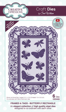 Dies by Sue Wilson - Frames & Tags Butterfly Rectangle