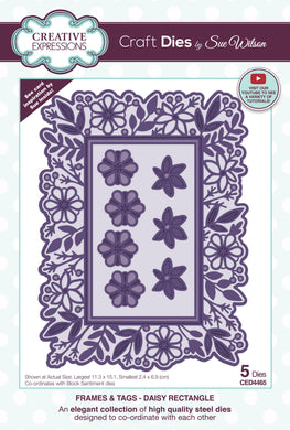 Dies by Sue Wilson - Frames & Tags Daisy Rectangle