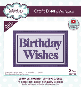 Dies by Sue Wilson - Block Sentiments Birthday Wishes