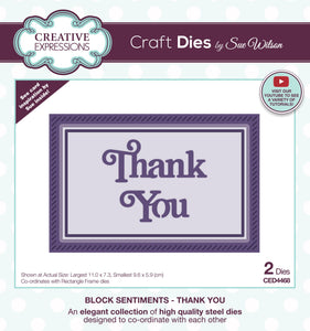 Dies by Sue Wilson - Block Sentiments Thank You
