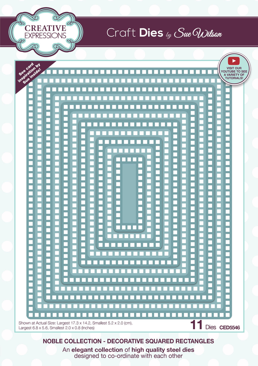 Dies by Sue Wilson - Noble Collection : Decorative Squared Rectangles