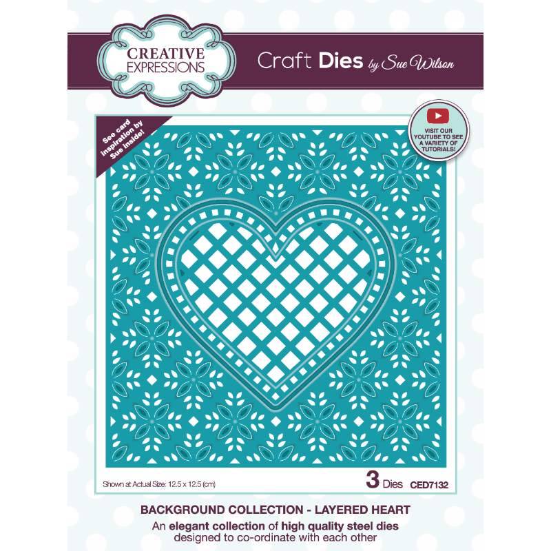 Dies by Sue Wilson Background Collection : Layered Heart