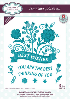 Dies by Sue Wilson - Banner Collection Floral Wishes