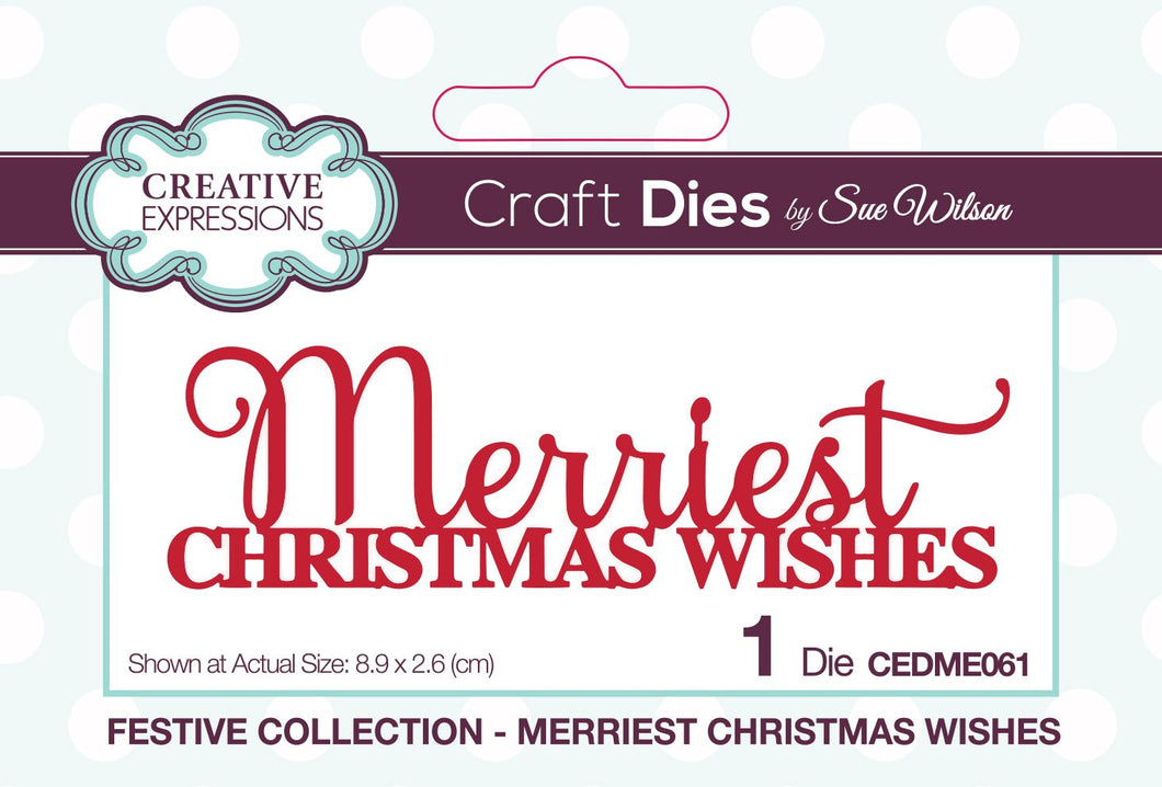 Dies by Sue Wilson Festive Collection - Merriest Christmas Wishes