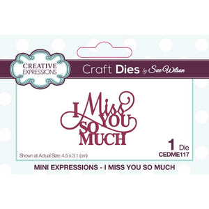 Dies by Sue Wilson - Mini Expressions : I Miss You So Much
