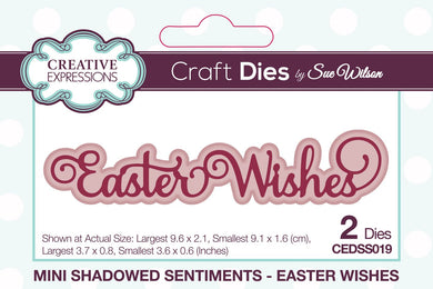 Dies by Sue Wilson Mini Shadowed Sentiments - Easter Wishes