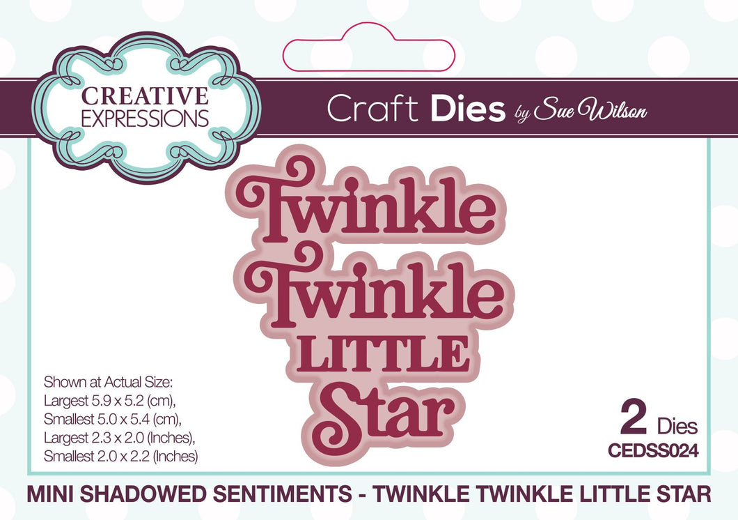Dies by Sue Wilson Mini Shadowed Sentiments - Twinkle Twinkle Little Star