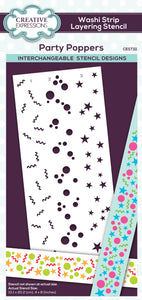 Creative Expressions Washi Strip Layering Stencil - Party Poppers