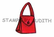 Stamps by Judith Wood Mounted Red Rubber Stamp - Purse