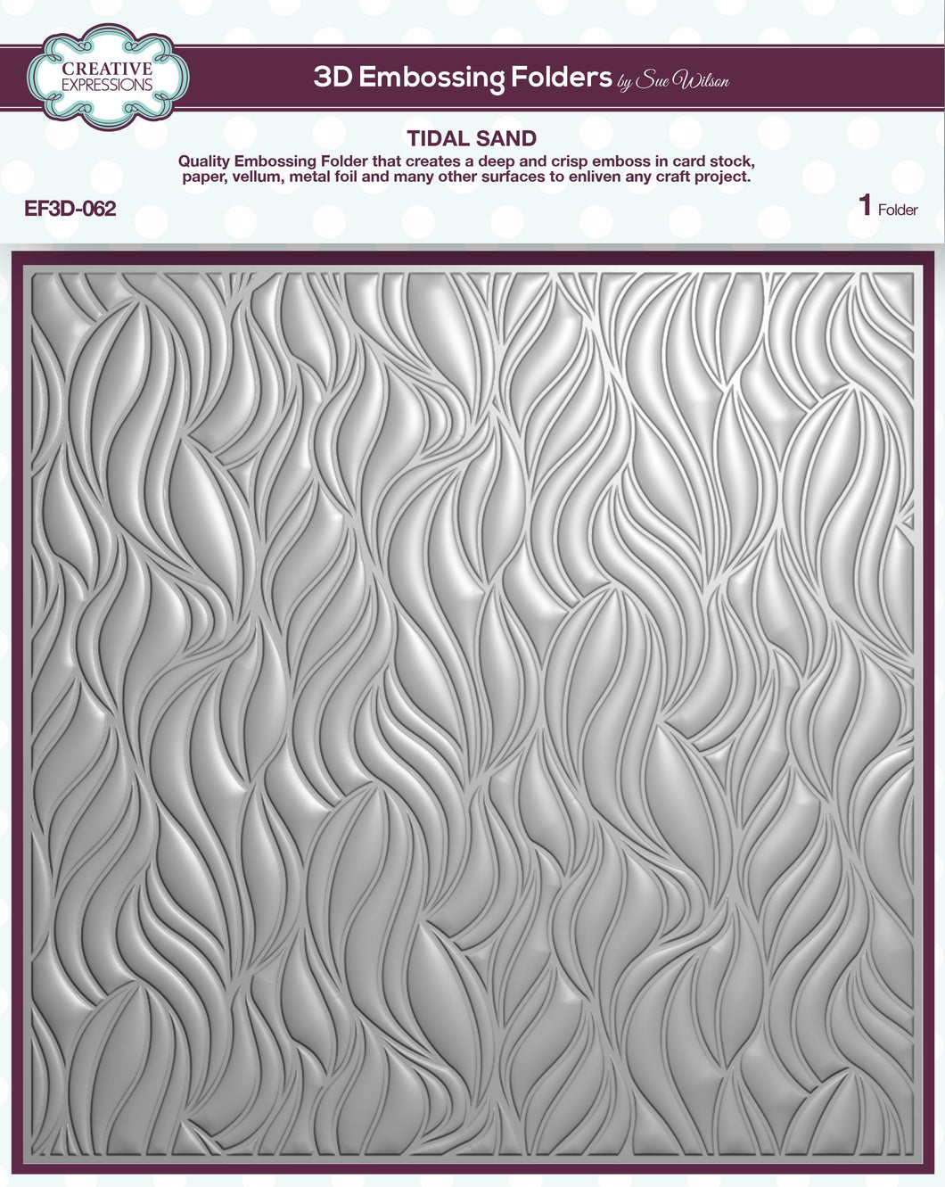 Creative Expressions 8 x 8 3D Embossing Folder - Tidal Sand