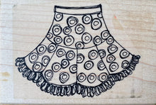 Elusive Images Wood Mounted Red Rubber Stamp - Skirt