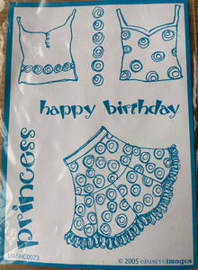 Pre-loved : Elusive Images Unmounted Rubber Stamp Set - Birthday Princess
