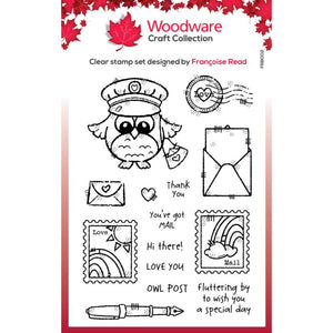 Woodware Clear A5 Stamp Set - Owl Post