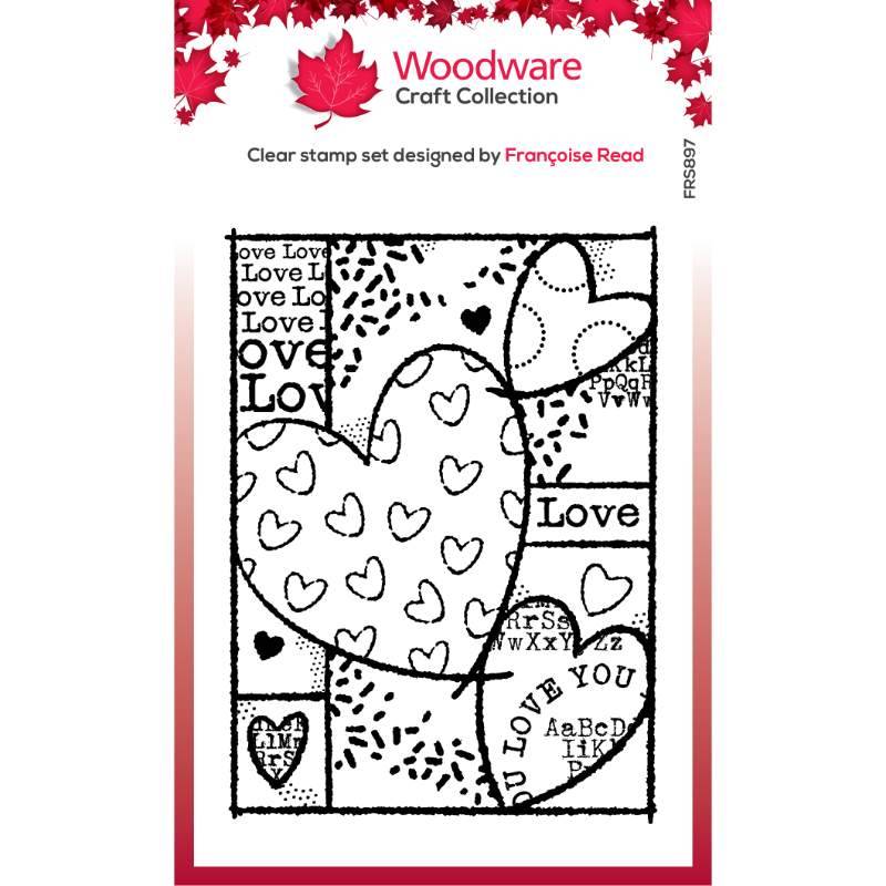 Woodware Clear Magic Single - Heart Collage