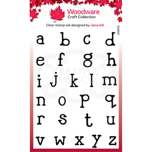 Woodware Clear Magic Single A5 Stamp Set - Quirky Typewriter Alphabet Lowercase
