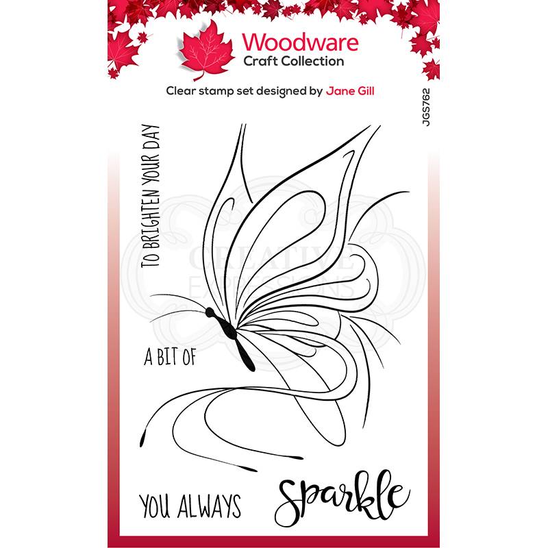 Woodware Clear Magic Single - Butterfly Sketch