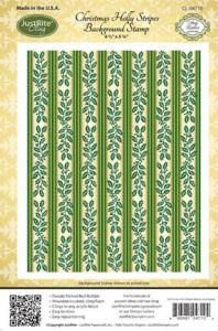 Justrite - Christmas Holly Stripes Background Stamp