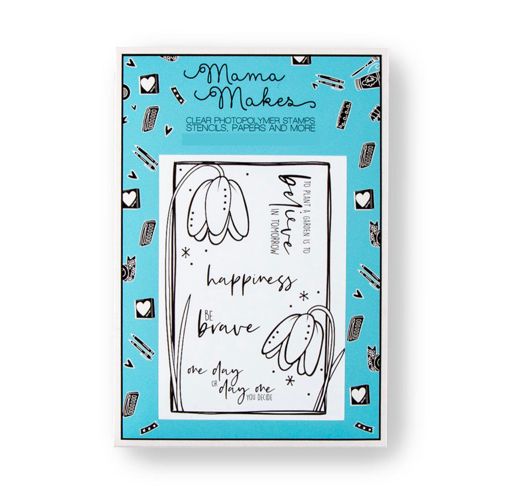 Mama Makes A6 Clear Stamp Set - Natalie's Florals Fritillary