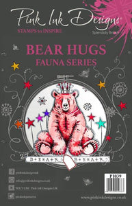 Pink Ink Designs A5 Clear Stamp Set - Fauna Series : Bear Hugs