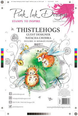 Pink Ink Designs A5 Clear Stamp Set - Thistlehogs