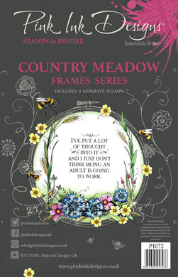 Pink Ink Designs A5 Clear Stamp Set - Frames Collection : Country Meadow