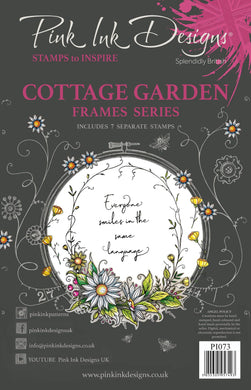 Pink Ink Designs A5 Clear Stamp Set - Frames Collection : Cottage Garden