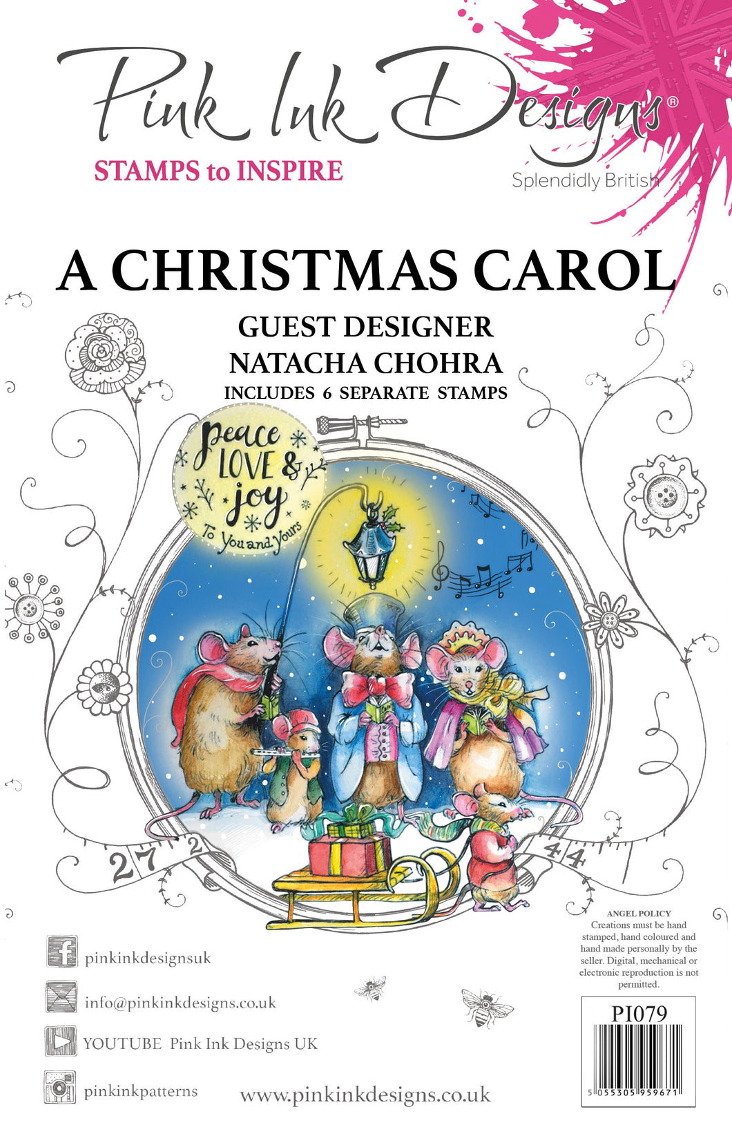 Pink Ink Designs A5 Clear Stamp Set - A Christmas Carol