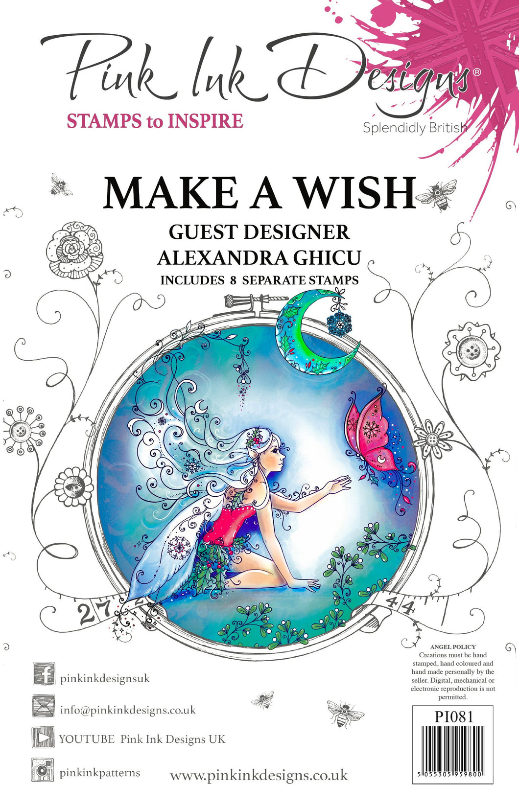 Pink Ink Designs A5 Clear Stamp Set - Make A Wish