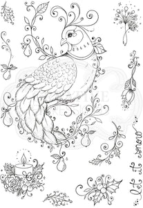 Pink Ink Designs A5 Clear Stamp Set - In a Pear Tree