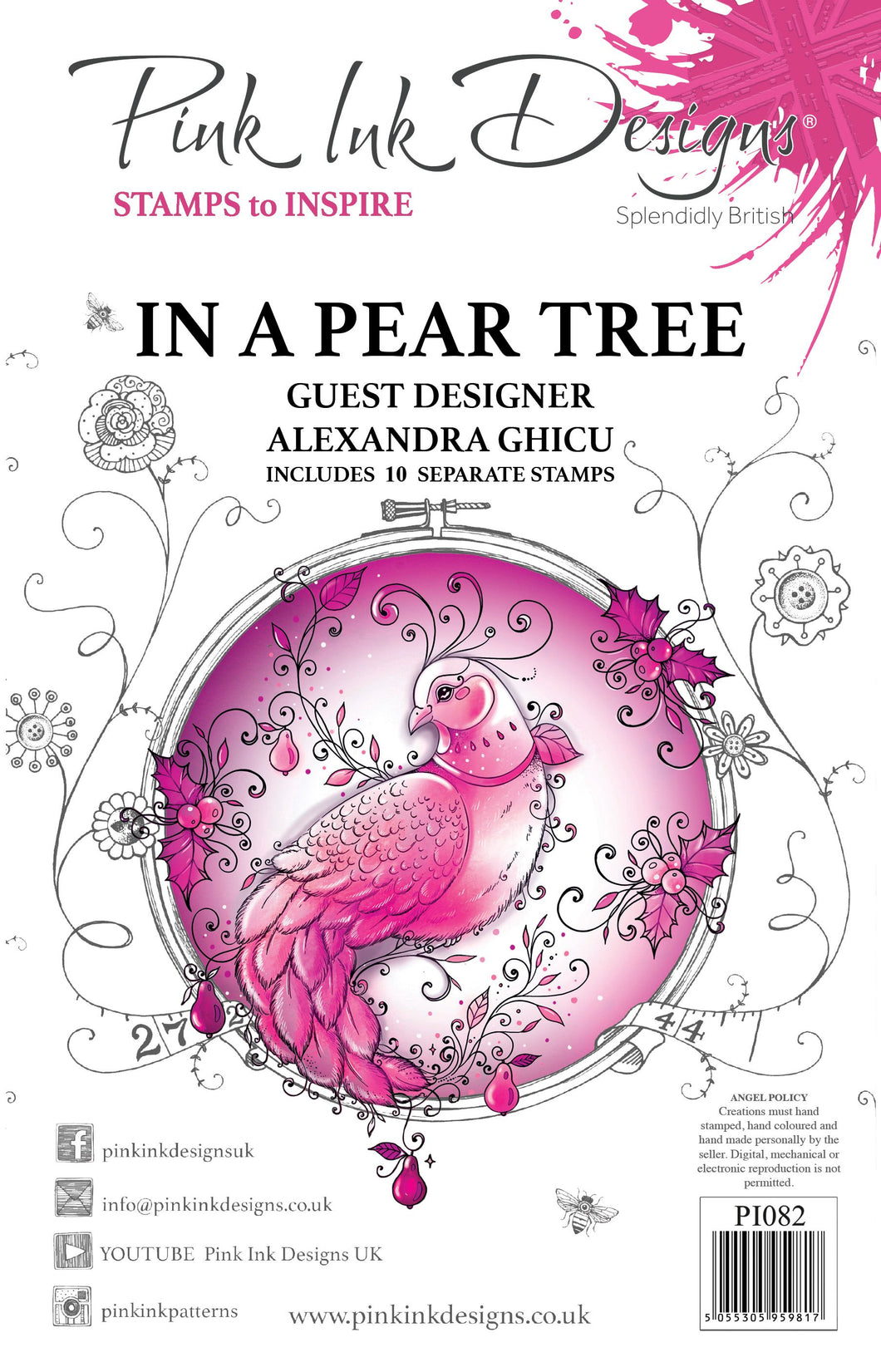 Pink Ink Designs A5 Clear Stamp Set - In a Pear Tree