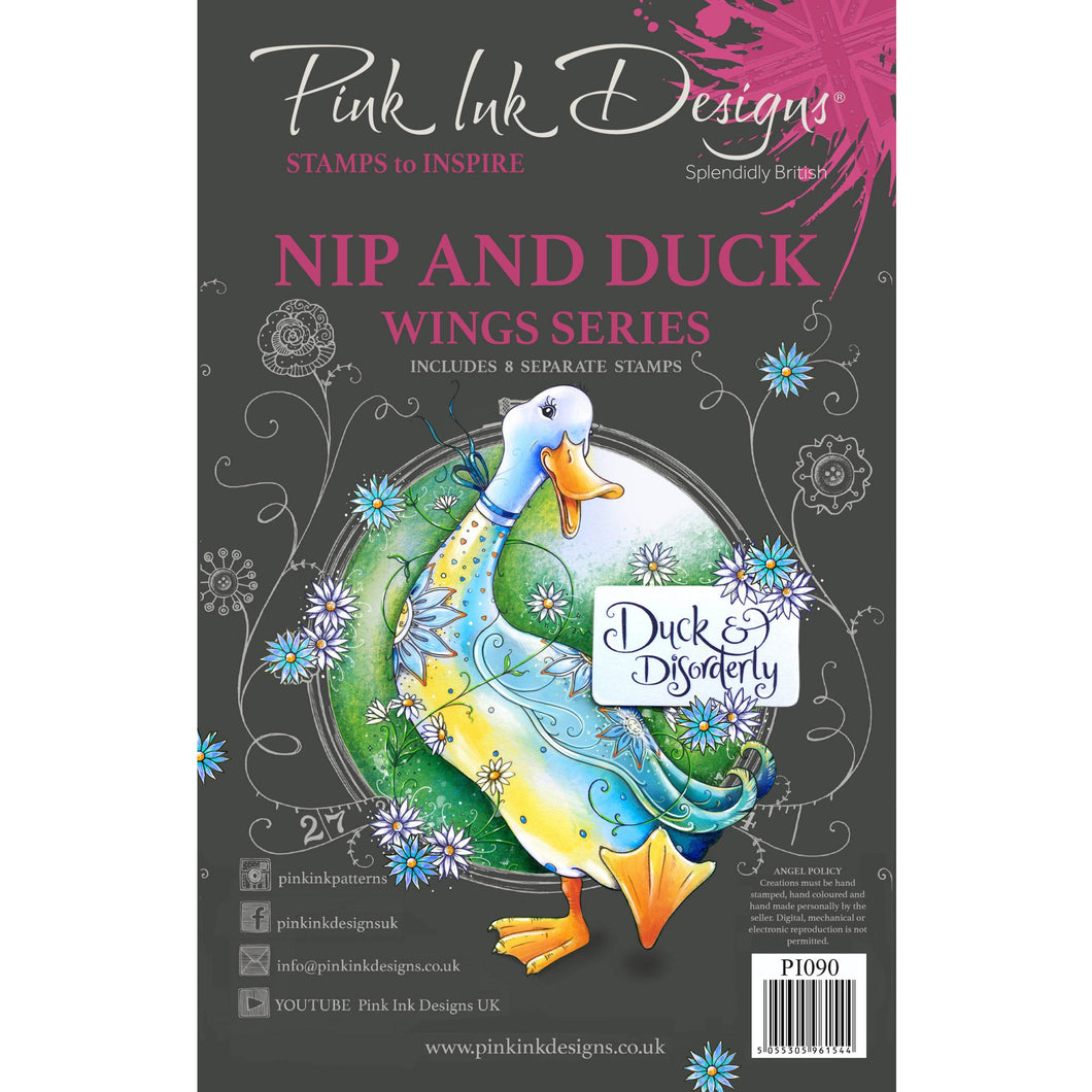 Pink Ink Designs A5 Clear Stamp Set - Nip & Duck