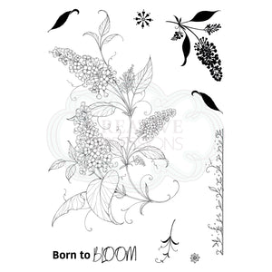 Pink Ink Designs A5 Clear Stamp Set - Flora Series : Luscious Lilac