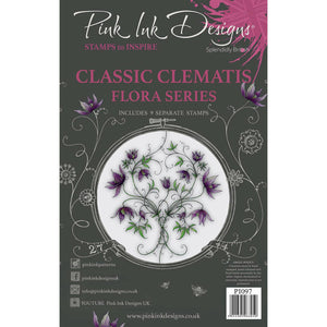 Pink Ink Designs A5 Clear Stamp Set - Flora Series : Classic Clematis