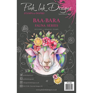 Pink Ink Designs A5 Clear Stamp Set - Farmyard Series : Baa Bara